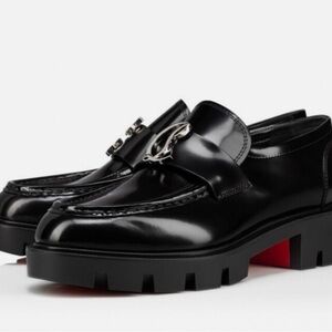 Christian Louboutin Cl Moc Lug Patent Leather Loafer Women's Size 38.5